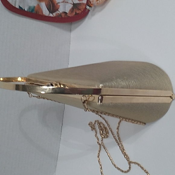 HANDBAG SHOULDER BAG SATIN WITH GOLD TONE HARDWARE - Picture 5 of 13